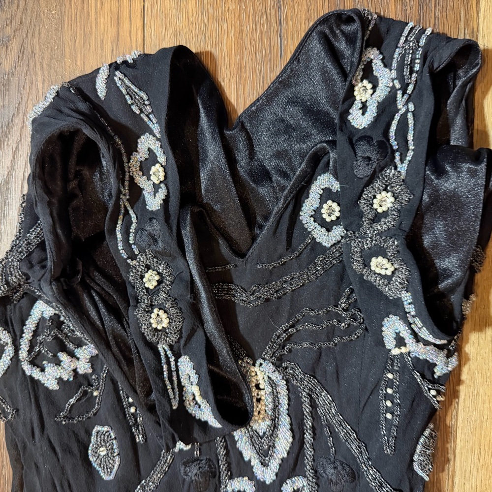 Vintage Y2K 100% Silk Beaded Dress Vintage Beaded Dress Sue Wong Dress Fairy - Picture 10 of 17